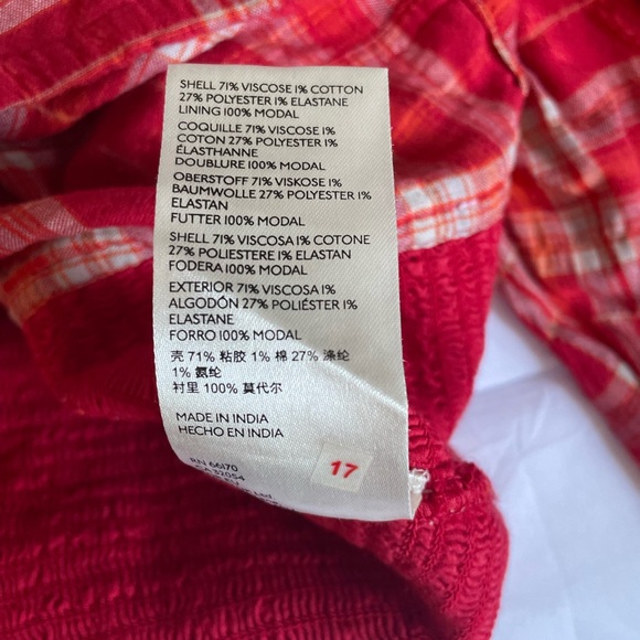 NWT Free People Cherry madras print top - Picture 6 of 8